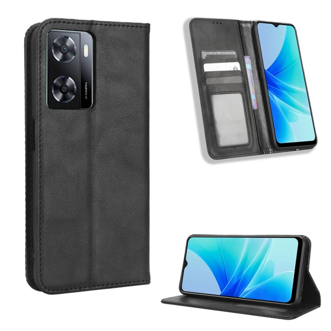 Magnetic Buckle Retro Texture Leather Phone Case, For Nothing Phone 1, For OPPO A57 5G / 4G, For OPPO A97 5G, For Realme GT2 Explorer Master, For TCL 30 XL, For vivo Y02s