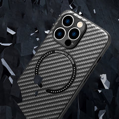 Carbon Fiber Texture MagSafe Magnetic Phone Case, For iPhone 12 Pro, For iPhone 12 Pro Max, For iPhone 11, For iPhone 11 Pro, For iPhone 11 Pro Max