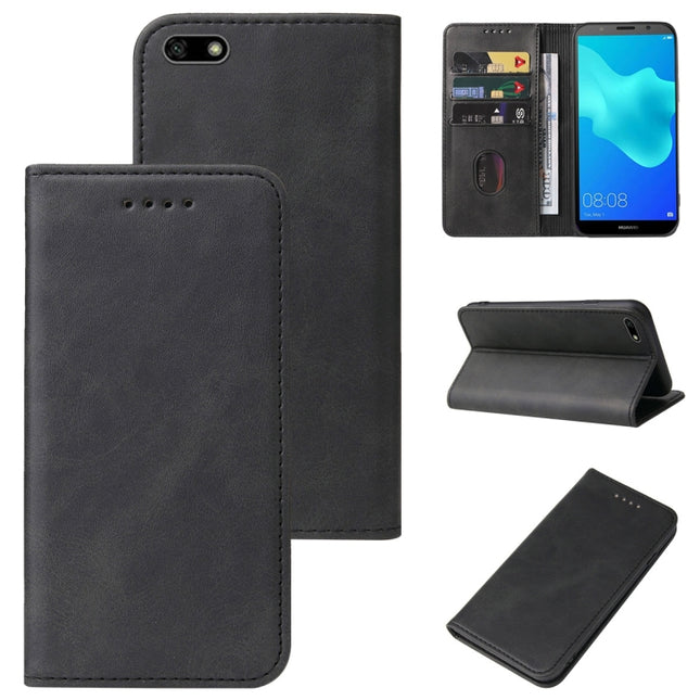 Magnetic Closure Leather Phone Case, For Huawei Y5 Lite 2018, For Huawei Y7 2018, For Huawei Y7 Prime 2019, For Huawei Y9 2019, For Huawei Y9 Prime 2019, For Huawei Enjoy 9