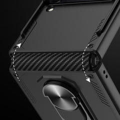 GKK Carbon Brazing Pattern Shockproof Armor PC Phone Case with Ring Holder, For Samsung Galaxy Z Flip4