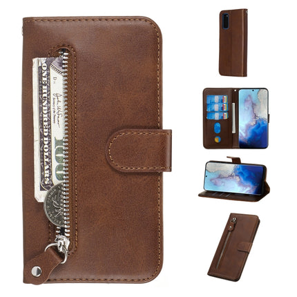 Fashion Calf Texture Zipper Horizontal Flip Leather Case with Stand & Card Slots & Wallet Function, For Galaxy S20 Ultra, For Galaxy S20, For Galaxy S20+