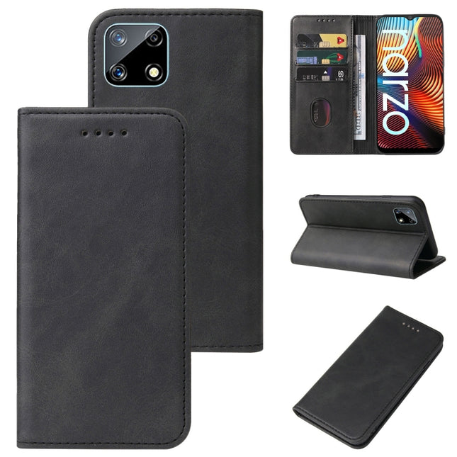 Magnetic Closure Leather Phone Case, For Realme Narzo, For Realme Narzo 50A Prime, For Realme Q, For Realme V11 5G, For Realme X, For Realme X2 Pro, For Realme 7 Pro