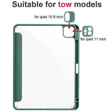 Acrylic 3-folding Smart Leather Tablet Case, For iPad Air 13 2024 / Pro 12.9 2022 / 2021/2020/2018, For Samsung Galaxy Tab S6 Lite 2020/2022