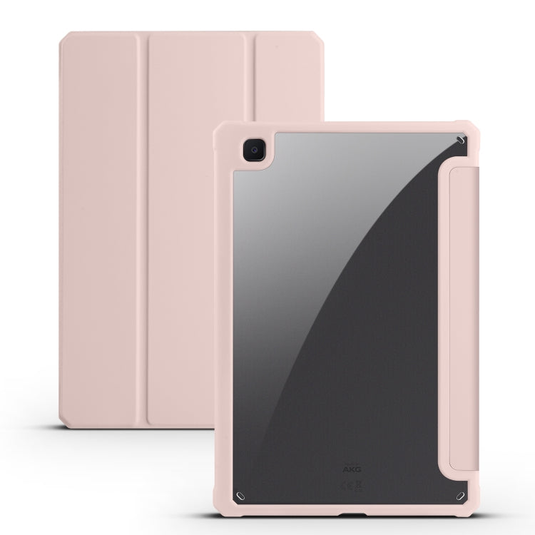 Acrylic 3-folding Smart Leather Tablet Case, For iPad Air 13 2024 / Pro 12.9 2022 / 2021/2020/2018, For Samsung Galaxy Tab S6 Lite 2020/2022