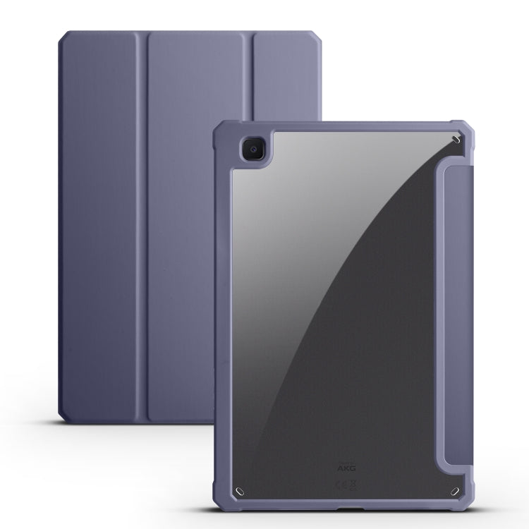 Acrylic 3-folding Smart Leather Tablet Case, For iPad Air 13 2024 / Pro 12.9 2022 / 2021/2020/2018, For Samsung Galaxy Tab S6 Lite 2020/2022