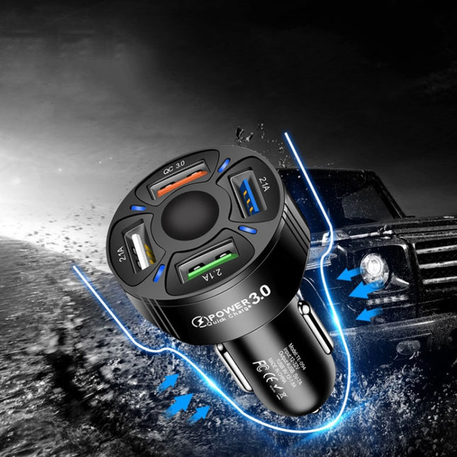TE-094 4 in 1 Cigarette Lighter Conversion Plug Multi-function USB Car Fast Charger