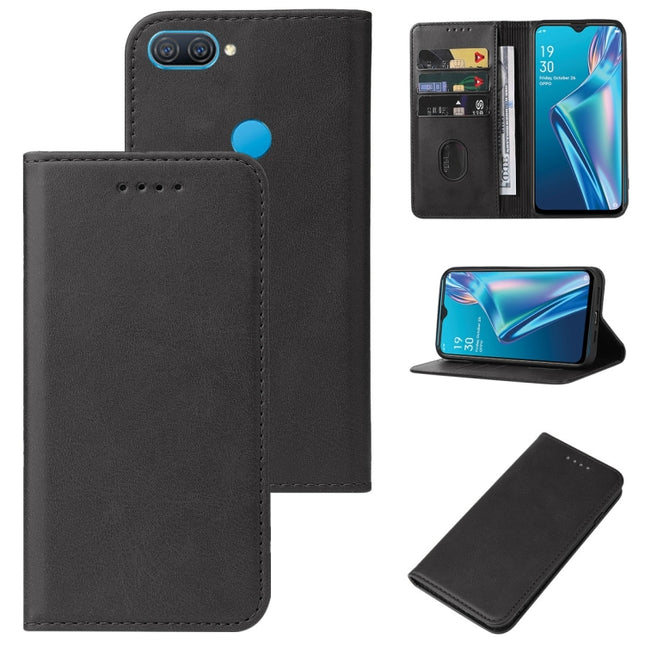 Magnetic Closure Leather Phone Case, For OPPO A12, For OPPO A53s, For Realme 5 / 5i / 5s / 6i / Narzo 20A, For Realme Narzo 20, For OPPO Reno5 A, For OPPO Reno7 Z 5G