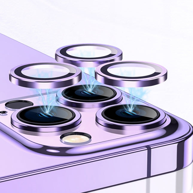 TOTUDESIGN AB-061 Golden Shield Series Metal Frame Camera Lens Film, For iPhone 14/14 Plus