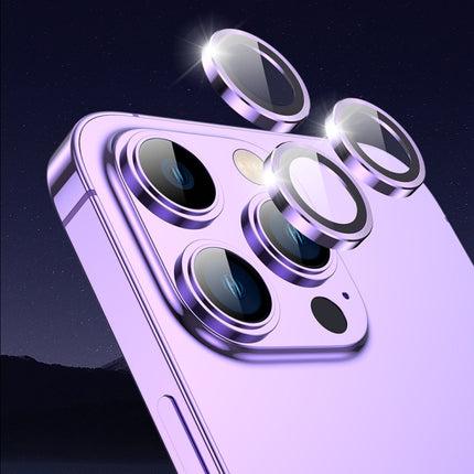 TOTUDESIGN AB-061 Golden Shield Series Metal Frame Camera Lens Film, For iPhone 14/14 Plus