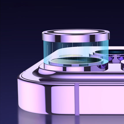 TOTUDESIGN AB-061 Golden Shield Series Metal Frame Camera Lens Film, For iPhone 14/14 Plus