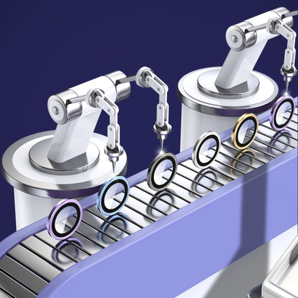 TOTUDESIGN AB-061 Golden Shield Series Metal Frame Camera Lens Film, For iPhone 14/14 Plus