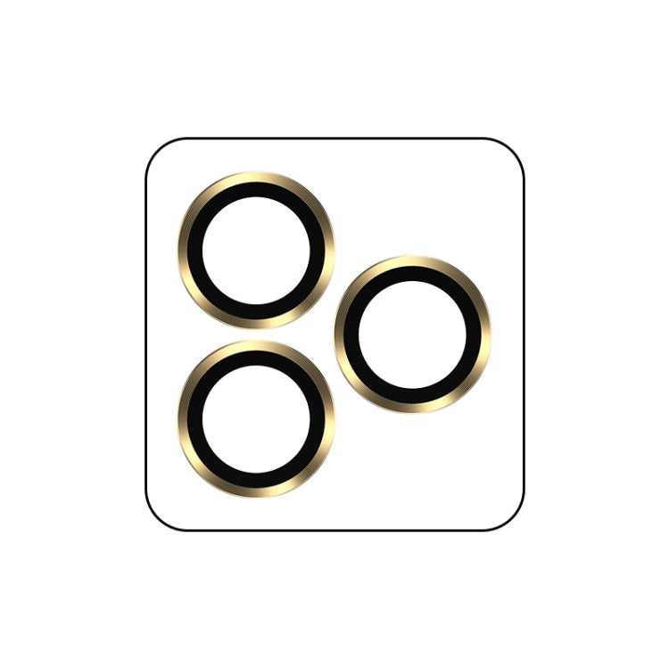 TOTUDESIGN AB-061 Golden Shield Series Metal Frame Camera Lens Film, For iPhone 14 Pro/14 Pro Max