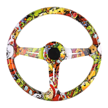 35cm Car Racing Graffiti ABS Steering Wheel