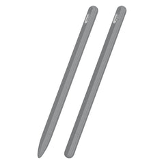 3 in 1 Striped Liquid Silicone Stylus Case with Two Tip Caps, For Apple Pencil 1, For Apple Pencil 2