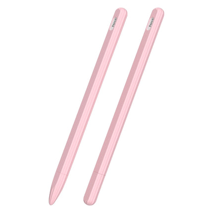3 in 1 Striped Liquid Silicone Stylus Case with Two Tip Caps, For Apple Pencil 1, For Apple Pencil 2