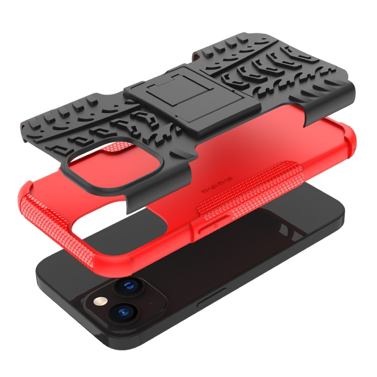 Tire Texture TPU + PC Phone Case with Holder, For iPhone 14, For iPhone 14 Plus, For iPhone 14 Pro