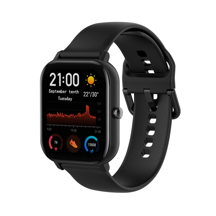 For Amazfit GTS4 Mini Solid Color Soft Silicone Watch Band, S Size, Large Size