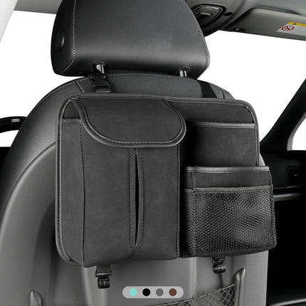 2 PCS Car Seat Back Hanging Bag Sheepskin Leather Storage Bag With Hook