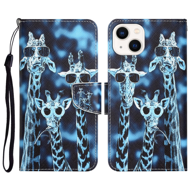 Colored Drawing Leather Phone Case, For iPhone 14 Plus