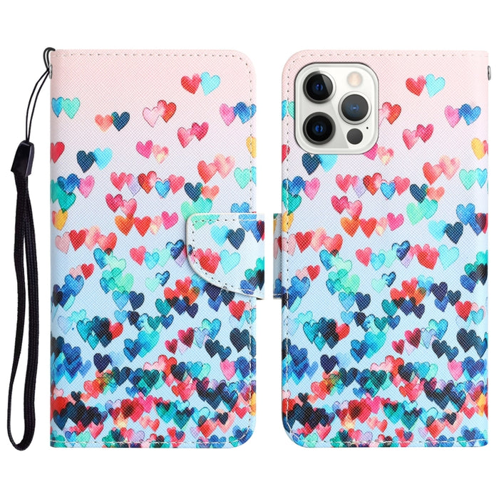 Colored Drawing Leather Phone Case, For iPhone 14 Pro
