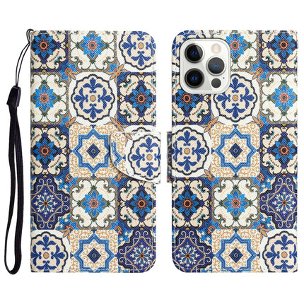 Colored Drawing Leather Phone Case, For iPhone 14 Pro
