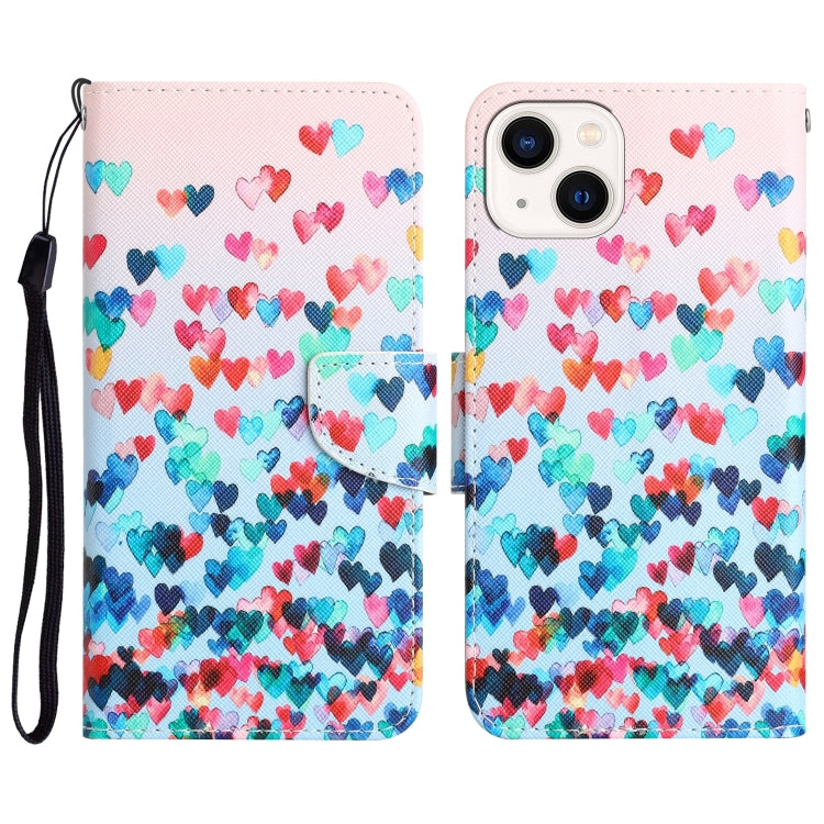 Colored Drawing Leather Phone Case, For iPhone 13 mini