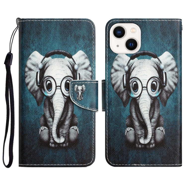 Colored Drawing Leather Phone Case, For iPhone 13 mini