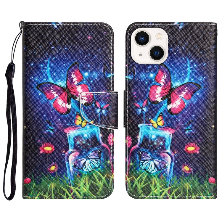 Colored Drawing Leather Phone Case, For iPhone 13 mini