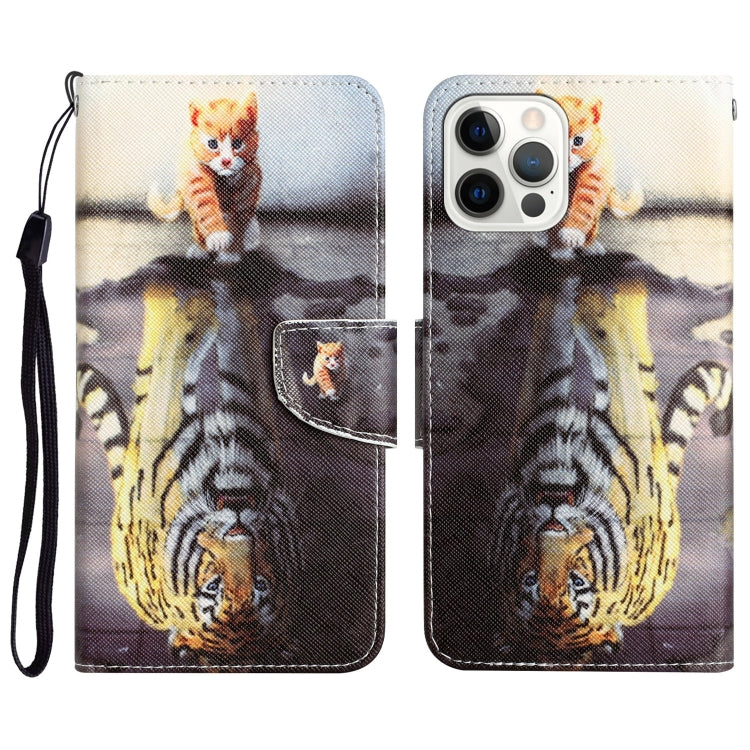 Colored Drawing Leather Phone Case, For iPhone 12 / 12 Pro