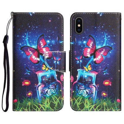 Colored Drawing Leather Phone Case, For iPhone XS Max
