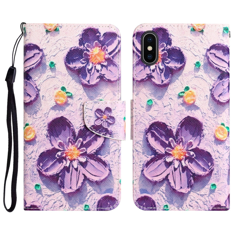 Colored Drawing Leather Phone Case, For iPhone XS Max