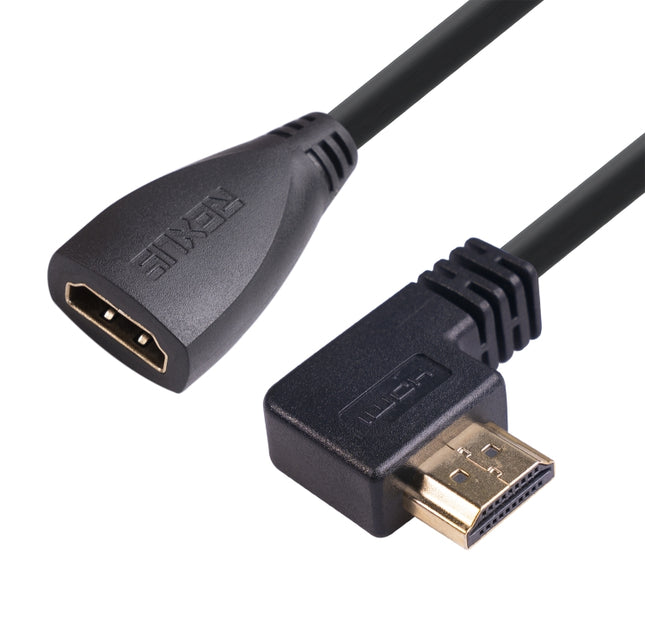 HDL-03 30cm HDMI Male Elbow to Female Adapter Cable, Left Angle, 270 Degrees