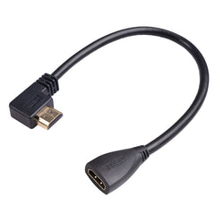 HDL-03 30cm HDMI Male Elbow to Female Adapter Cable, Left Angle, 90 Degrees, 270 Degrees