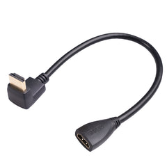 HDL-03 30cm HDMI Male Elbow to Female Adapter Cable, Left Angle, 90 Degrees, 270 Degrees