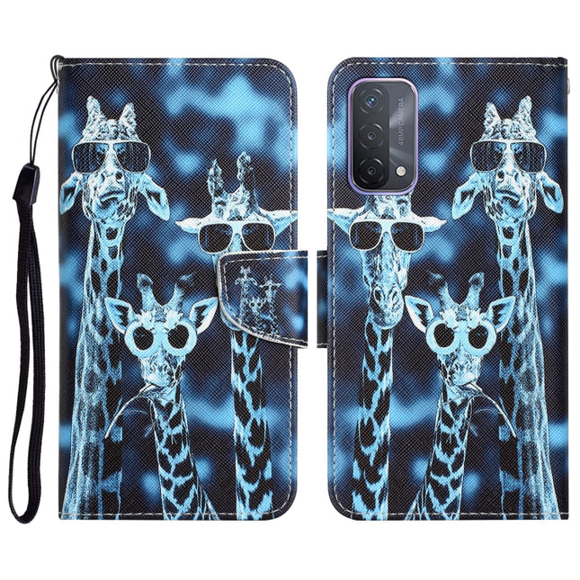 Colored Drawing Leather Phone Case, For OPPO A93 5G