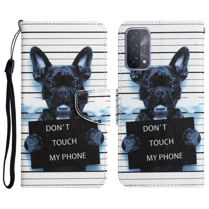 Colored Drawing Leather Phone Case, For OPPO A93 5G