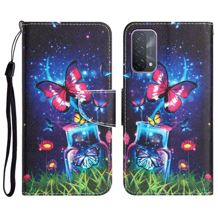 Colored Drawing Leather Phone Case, For OPPO A93 5G