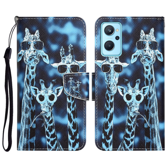 Colored Drawing Leather Phone Case, For Realme 9i / OPPO A96 4G