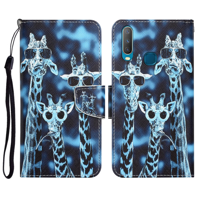Colored Drawing Leather Phone Case, For vivo Y17 / Y12