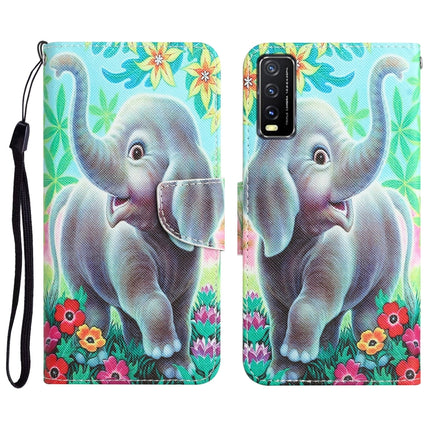 Colored Drawing Leather Phone Case, For vivo Y20 / Y12s