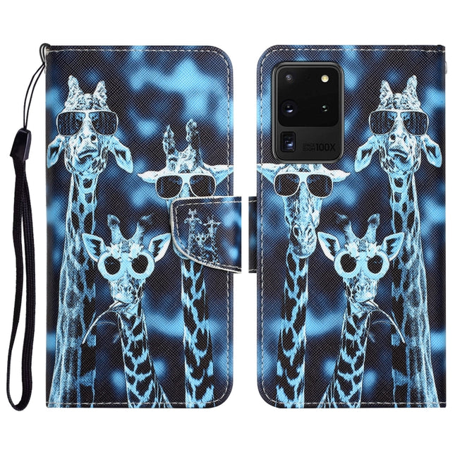 Colored Drawing Leather Phone Case, For Samsung Galaxy S20 Ultra
