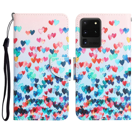 Colored Drawing Leather Phone Case, For Samsung Galaxy S20 Ultra