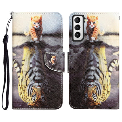 Colored Drawing Leather Phone Case, For Samsung Galaxy S21+ 5G