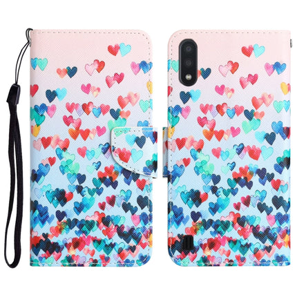 Colored Drawing Leather Phone Case, For Samsung Galaxy A01