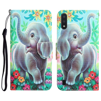 Colored Drawing Leather Phone Case, For Samsung Galaxy A01