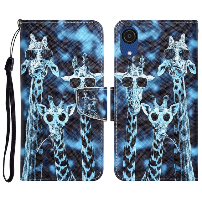 Colored Drawing Leather Phone Case, For Samsung Galaxy A03 Core