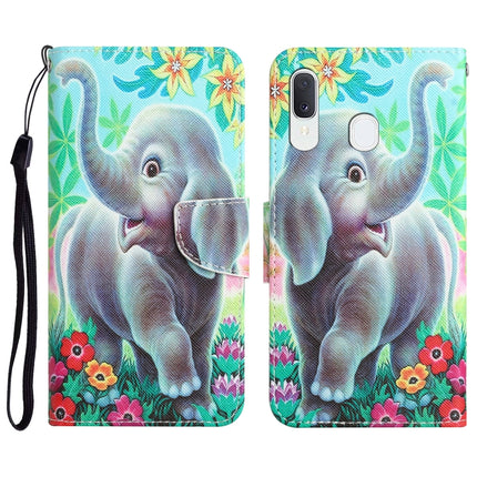 Colored Drawing Leather Phone Case, For Samsung Galaxy A20e
