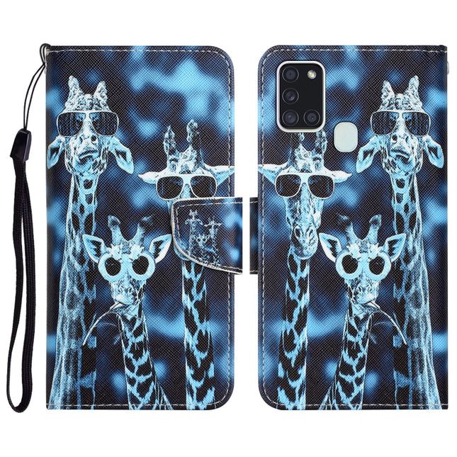 Colored Drawing Leather Phone Case, For Samsung Galaxy A21s