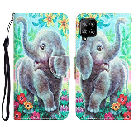 Colored Drawing Leather Phone Case, For Samsung Galaxy A22 4G