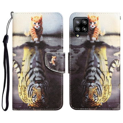 Colored Drawing Leather Phone Case, For Samsung Galaxy A22 4G